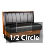 Thumbnail image #1 for JustChair Manufacturing JBSB-WSS-UCH-HC-36-GR2 Half-Circle Upholstered Booth with Two Corners, 36" High, Wooden Frame