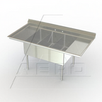 Thumbnail image #1 for AERO Manufacturing 2MP-3-15LR Three-Compartment Meat & Platter Sink with Left/Right Drainboards, 14-Gauge 300 Series Stainless Steel
