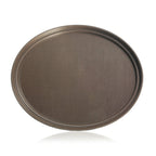 Thumbnail image #1 for New Star Foodservice Inc. 25484 Non-Slip Oval Plastic Serving Tray, 20-1/2" x 25-1/4", Brown Case of 6