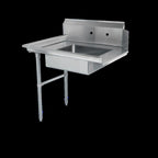 Thumbnail image #4 for Steel Works Stainless SWSDT-26R Right-to-Left 16-Gauge Stainless Steel Soiled Dish Table, 26" x 30", with 20" x 20" x 5" Pre-Rinse Bowl