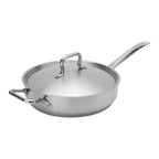 Thumbnail image #1 for Browne USA Foodservice Elements 5734185 5 qt Stainless Steel Sauté Pan with Cover, Induction Ready, 11-4/5" Dia. x 3"H