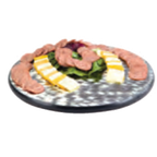 Thumbnail image #1 for Lakeside Manufacturing 2429 22-Inch Round Rimless Stainless Steel Display Tray with Black Vinyl Edges and Rubber Feet