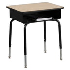 Thumbnail image #1 for Flash Furniture FD-DESK-GG Adjustable-Height Student Desk with Natural Laminate Top and Open-Front Book Box