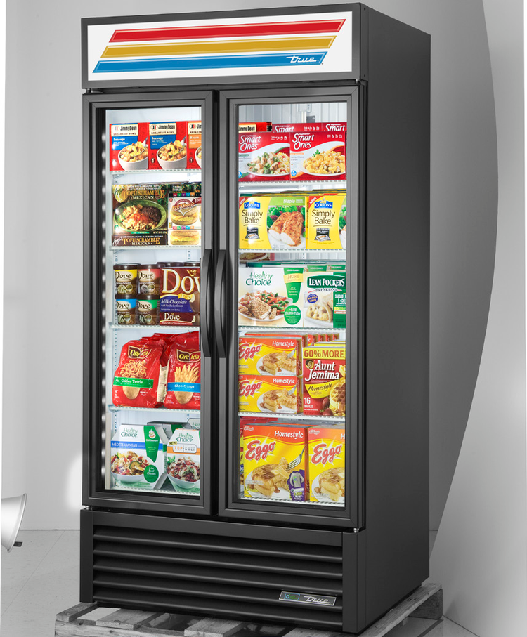 Product image #5 for 2-Section Glass Door Freezer Merchandiser, Self-Contained Bottom Mount, Hinged Doors