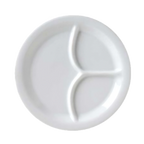Thumbnail image #1 for Vertex China Market Buffet CAT-83 3-Compartment Round China Divided Plate, 9" Case of 2 Dozen