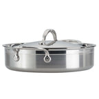 Thumbnail image #1 for JB Prince HESTAN S498 26 Covered Stainless Steel Braiser/Sautéuse Pan, 3.5 qt, Riveted Handle