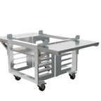 Thumbnail image #1 for Cadco OST-34A-CS-FUS Half-Size Mobile Aluminum Oven Stand, Open Base, 5 Pan Rack Slides, Flip-Up Shelves