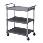 Thumbnail image #1 for Thunder Group PLBC3316G Plastic Bus Cart, Gray, 3-Tier, 176 lb Capacity, 33-1/2 x 16-1/8 x 37 in.