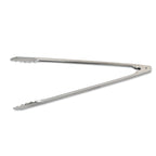 Thumbnail image #1 for Browne USA Foodservice 57549 Utility Tongs, 16", Coil Spring, Scalloped Edges, Stainless Steel, Mirror Finish