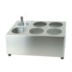 Thumbnail image #1 for Thunder Group SLFC006 Stainless Steel Flatware Cylinder Holder, 6-Compartment Countertop, Rolled Edge Case of 4