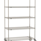 Thumbnail image #1 for Metro Super Erecta SE-3072S-80-M5 Mobile Wire Shelving Unit, 72"W x 30"D x 80"H, 900 lb. capacity per unit, 1" shelf adjustment, (5) wire shelves