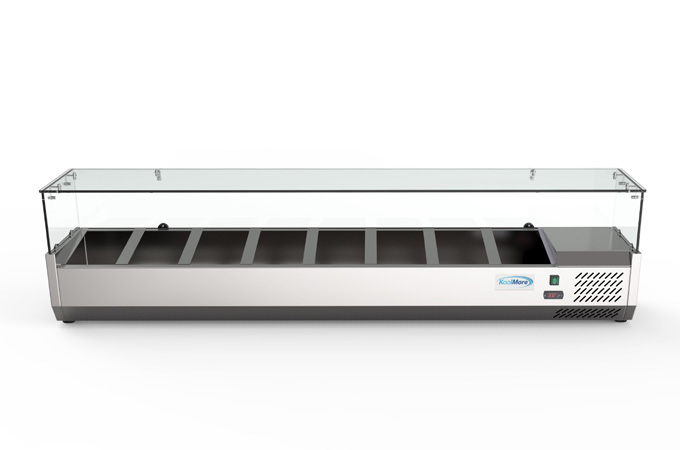 Product image #6 for KoolMore 71-Inch Refrigerated Countertop Condiment Prep Station with 8 1/3 Pan Capacity