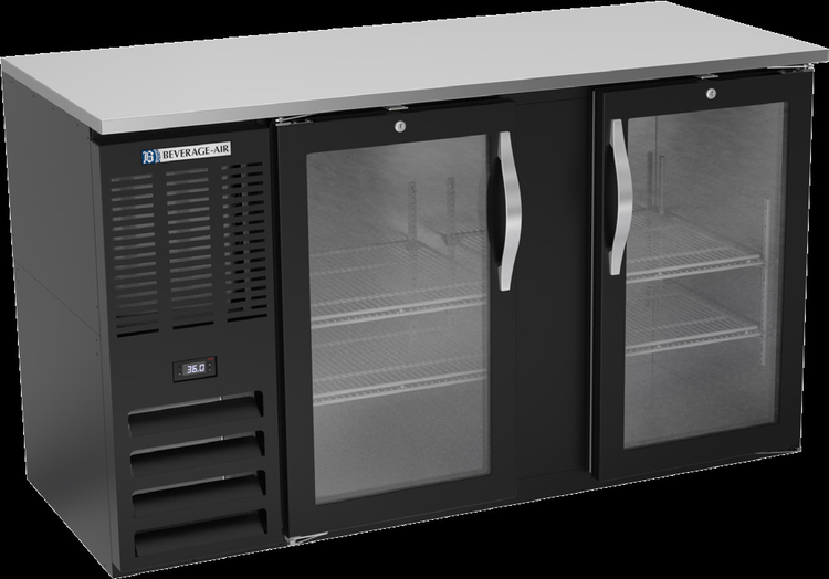Product image #2 for Beverage-Air 58-Inch Food-Rated Back Bar Refrigerator with 2 Glass Doors