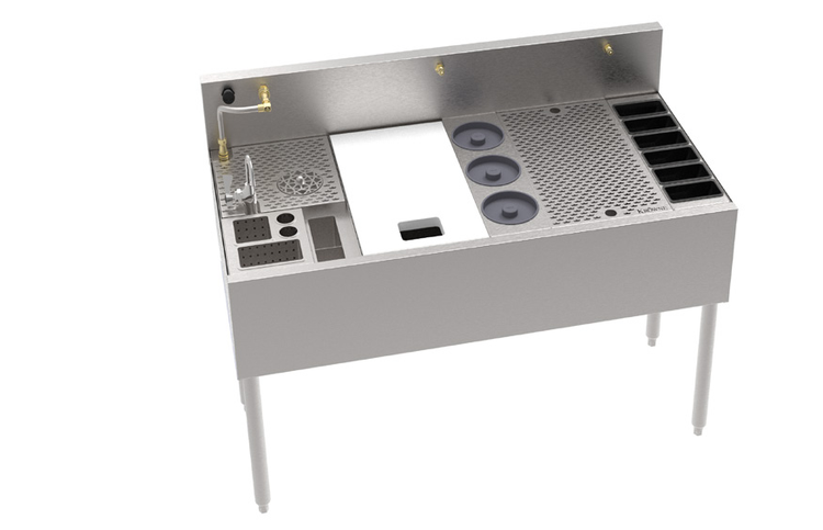 Product image #5 for Krowne MoveWell Adaptive Station Bin with Legs, 48 Inch W x 24 Inch D x 36-1/2 Inch H, Stainless Steel
