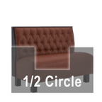 Thumbnail image #1 for ATSMFG ATS AT&S-AHC-K36-BT GR8 Kevin Half Circle Booth, single, 48" x 90" x 48" long x 36" high, Sewn Button-tuft back, removable sinuous spring seat