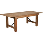 Thumbnail image #1 for Flash Furniture Hercules XA-F-84X40-GG Farm Table, 84"W x 40"D x 30"H, Antique Rustic Plank Top, Black Steel Locking Legs