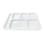 Thumbnail image #1 for Thunder Group ML801W 6-Compartment Left-Hand Tray, White Melamine, 14-1/2"W x 10"D x 1-1/8"H, NSF 1 Dozen