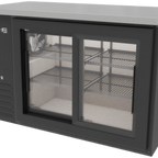 Thumbnail image #1 for Asber ABBC 24 48G SD Back Bar Refrigerator, 2 Glass Sliding Doors, Black Exterior, 49-3/4"W x 24-7/8"D x 34-3/8"H