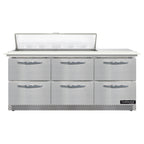 Thumbnail image #1 for Continental Refrigerator Designer Line D72N12C-FB-D 72-Inch 3-Section Sandwich Prep Table, 6 Drawers, Front-Breathing