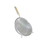 Thumbnail image #1 for Thunder Group SLSTN3308 8" Single Medium-Mesh Tin-Plated Strainer with Pan Hooks and Wooden Handle Case of 48