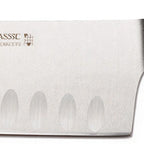 Thumbnail image #1 for JB Prince Wusthof W420 6-1/2" Forged Santoku Knife, Hollow-Ground High-Carbon Stainless Steel Blade, Black Plastic Handle