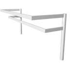Thumbnail image #1 for IMC/Teddy PRF-2-1236 Floor-Mount Stainless Steel Pot Rack, 36"W x 12"D, Double-Bar, Double-Prong Hooks