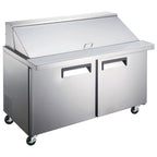 Thumbnail image #2 for Admiral Craft Equipment Corp. Black Diamond GRSLM-2D 47-Inch 2-Section Refrigerated Mega Top Salad/Sandwich Prep Table, 18-Pan, Rear-Mount