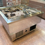 Thumbnail image #1 for Oscartek Centro CENTRO 48"W x 48"D x 34"H Self-Serve Open Refrigerated Island Display Case, Self-Contained, Stainless Steel Interior