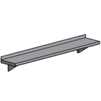 Thumbnail image #1 for Pacific Stainless Products WSH6612DD Wall-Mounted Stainless Steel Shelf, 66"W x 12"D, 18 Gauge