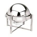 Thumbnail image #1 for Eastern Tabletop Pillard 3128 Round Stainless Steel Chafer, 8 qt, Roll-Top, Canned Heat
