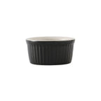 Thumbnail image #1 for Tuxton China DuraTux®© B4X-0352 Ceramic Ramekin, 3-1/2 oz, 3-1/4" Diameter, Round Fluted, Black/Eggshell Case of 4 Dozen