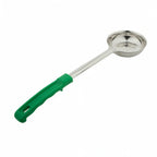 Thumbnail image #1 for Libertyware SPO4P 4 oz Perforated Portion Control Serving Spoon, Stainless Steel with Green Plastic Handle Case of 120