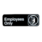 Thumbnail image #1 for TableCraft Products Cash & Carry 394506 Employees Only Sign, 3" x 9", White on Black, Pressure-Sensitive Adhesive Case of 144