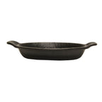 Thumbnail image #1 for Vertex China Obsidian OB-WR7 7 oz Oval Porcelain Baker with Handles, Matte Black Case of 3 Dozen