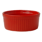 Thumbnail image #1 for International Tableware Cancun RAMF-10-CR Ceramic Fluted Ramekin, 8 oz, Crimson Red, 4-3/8" Diameter Case of 3 Dozen