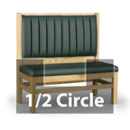 Thumbnail image #1 for JustChair Manufacturing JBSB-WT-UCH-HC-48-GR1/COM Half-Circle Banquette Booth with 2 Corners, Wood Frame, Upholstered, 48"H