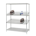 Thumbnail image #1 for Tarrison Products Ltd. TS-BCRU2448Z-KIT 4-Tier Beverage Rack, 48"W x 24"D x 63"H, 2 Standard & 2 Flex Mount Wire Shelves