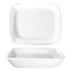 Thumbnail image #1 for International Tableware Quad QP-86 Rectangular Porcelain Platter, 26 oz, 8 x 6-1/2" 1 Dozen