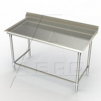 Thumbnail image #1 for AERO Manufacturing 3STB-48 Sorting/Dish Table, 51"W x 30"D, 10" Backsplash, 16-Gauge 300 Series Stainless Steel