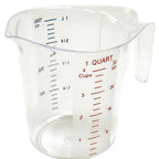 Thumbnail image #1 for Stanton Trading MC-100 1-Quart Clear Polycarbonate Measuring Cup with Red/Blue Markings and Tapered Handle Case of 36
