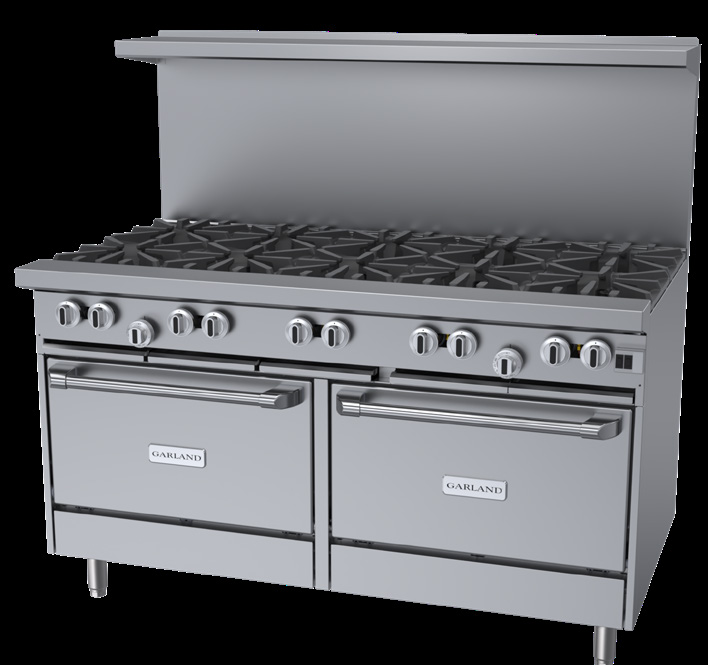Product image #2 for Garland G Starfire Pro 60-Inch Gas Restaurant Range with 10 Open Burners and 2 Convection Ovens