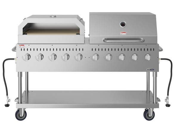 Product image #6 for KoolMore 72-Inch Commercial Outdoor Propane Gas Grill with 36-Inch Roll Dome Cover and 36-Inch Pizza Oven