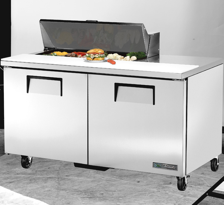 Product image #5 for True 60-Inch Two-Door Sandwich/Salad Prep Table with 10-Pan Top