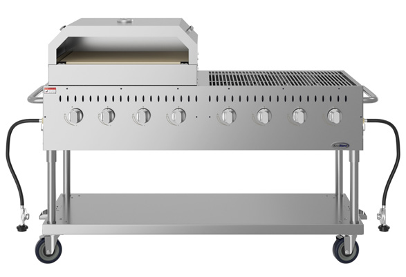 Product image #6 for Koolmore 60-Inch Mobile Outdoor Propane Charbroiler Grill with 30-Inch Pizza Oven, 8 Burners