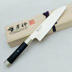 Thumbnail image #2 for Korin Inc Masanobu HMB-VGSA-180 7" Right-Handed Wa-Santoku Knife, Forged VG-10 Steel Blade, 70/30 Bevel, Wood Handle