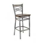 Thumbnail image #1 for G & A Commercial Seating 699-D VS Commercial Bar Stool, Double X-Back, Veneer Seat, Steel Frame, Footrest