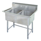 Thumbnail image #1 for Tarrison Products Ltd. TA-PS218-KIT 2-Compartment Stainless Steel Sink, 42"W x 24"D x 45"H, 18 Gauge, 10"H Backsplash