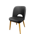 Thumbnail image #1 for Oak Street Amata CM-10501-CUT Cutout Bucket Seat Stackable Chair, 1.2 mm Metal Frame, Non-Marring Poly Glides, Indoor Use