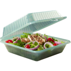 Thumbnail image #1 for G.E.T. Eco-Takeouts EC-10-1-JA Reusable 1-Compartment Polypropylene Food Container, 9 x 9 x 3-1/2 in, Green, Snap Closure 1 Dozen