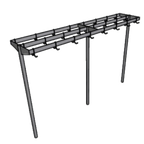 Thumbnail image #1 for Pacific Stainless Products PRT-72-TM Table-Mounted Triple-Bar Rectangular Stainless Steel Pot Rack, 72"L x 24"W